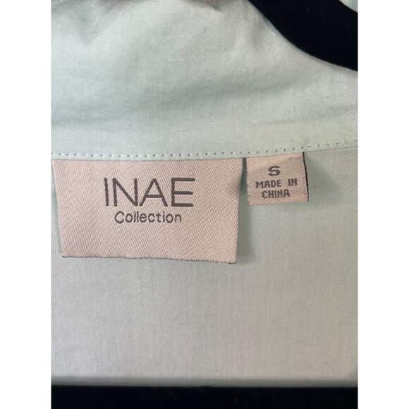 Inae Collection Mint Green Button-Down Asymmetrical Hem Shirt Womens S Cotton/Ny - Picture 4 of 6